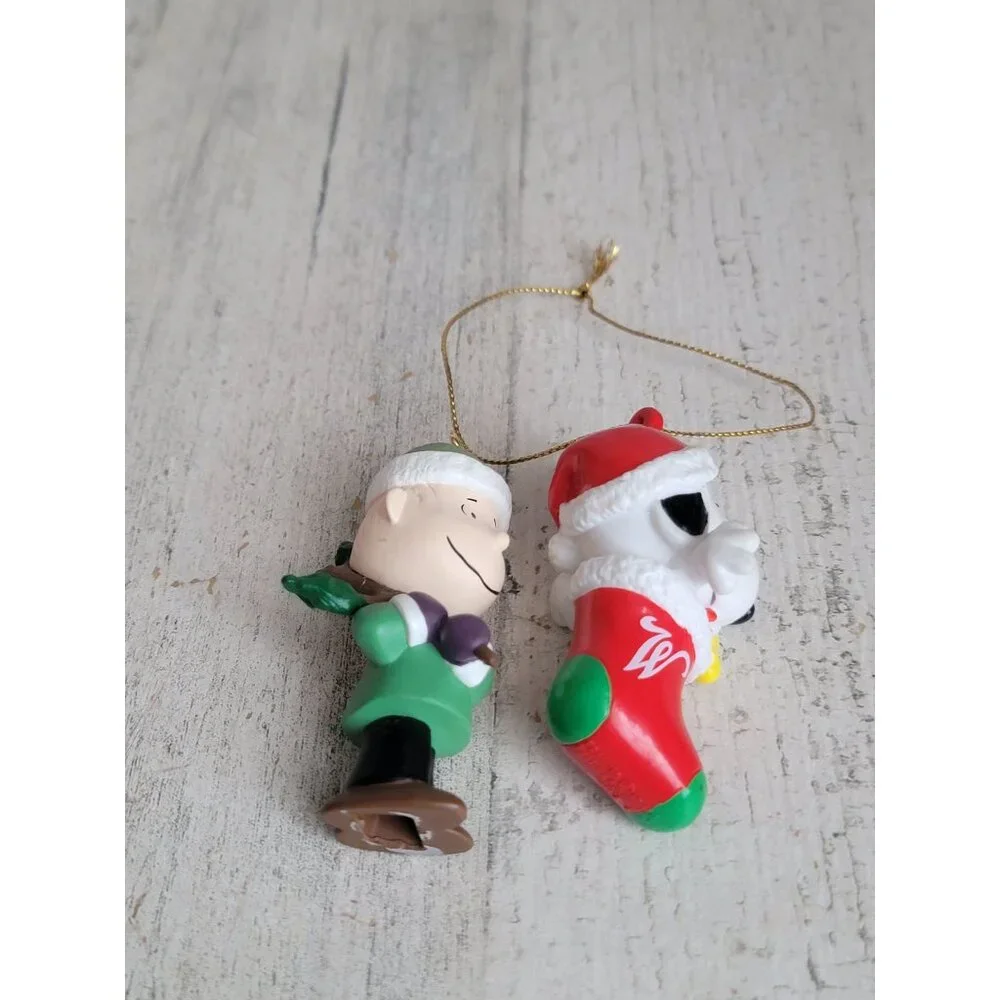 Linus‎ snoopy stocking ornament Xmas set Woodstock set